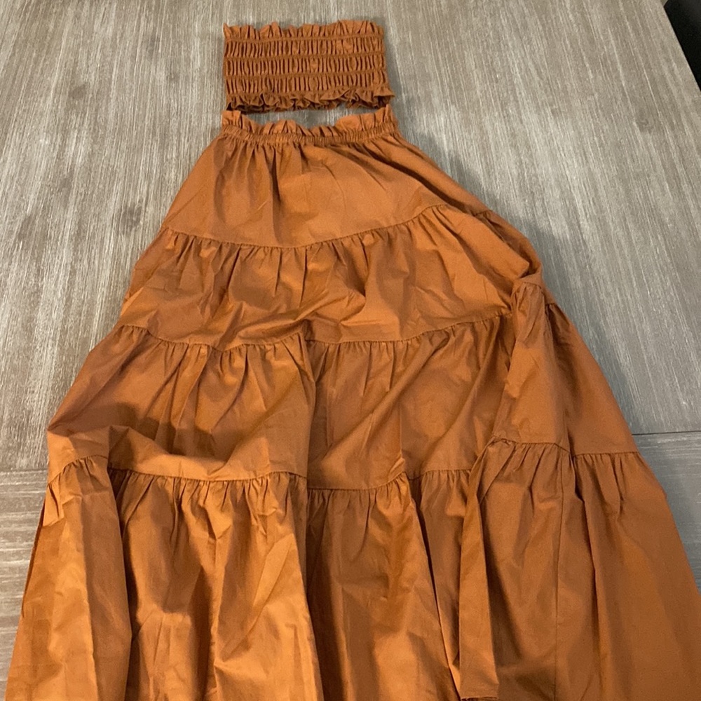 Kourt NWT Ellery Set in Burnt Orange Women’s Bandeau Top Maxi Skirt Matching Set - Picture 6 of 9